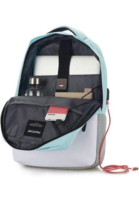 Mochila Turquesa Pantone de Notebooks 16” + Cable Carga USB-1