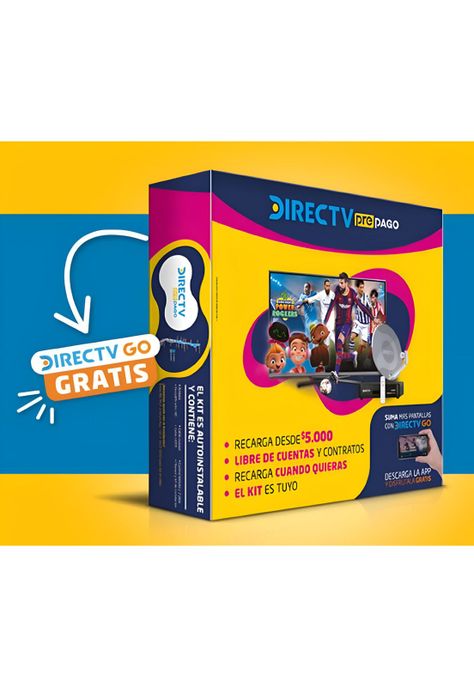 Antena DirecTV Prepago Satelital HD Kit FULL + 2 Directv GO-5