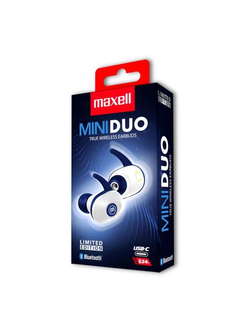 Audífonos Maxell Mini Duo TWS Bluetooth Blue Limit Edition-0