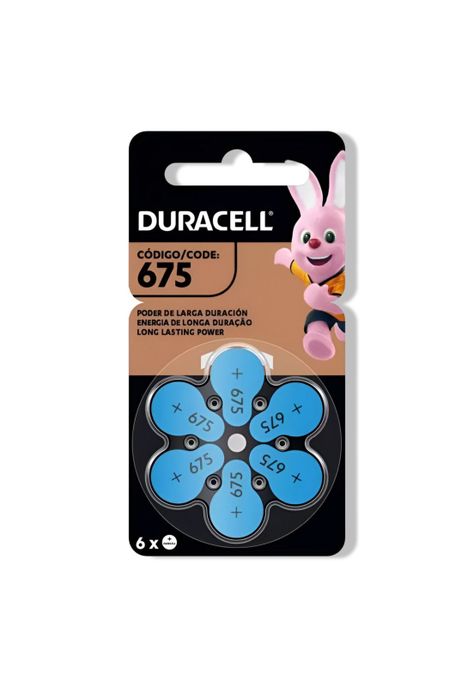 Pila Duracell 675 Auditiva Pack de 6U - 1.45V Larga duración-0