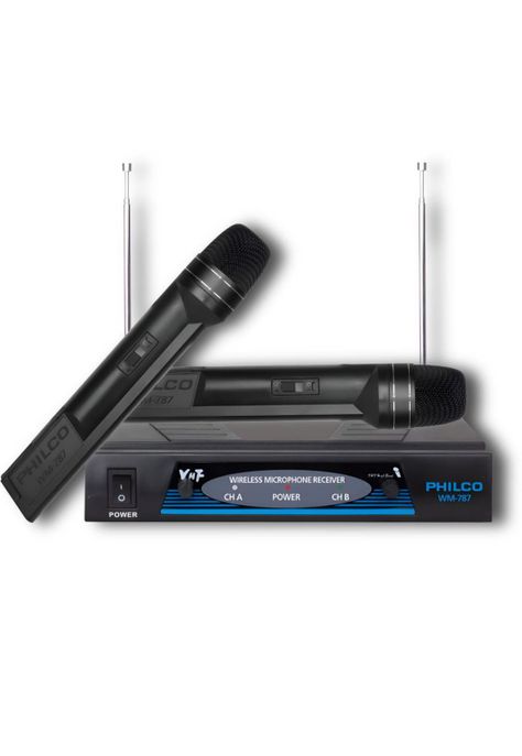 Pack de 2 Micrófonos Inalámbricos VHF PRO WM-787 Audio HD-0