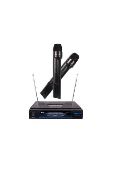 Pack de 2 Micrófonos Inalámbricos VHF PRO WM-787 Audio HD-3