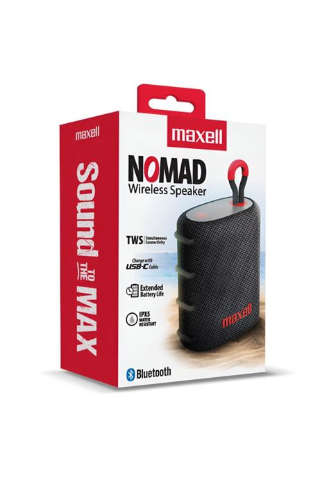 Parlante Portatil Maxell Water Resistant IPX5 Nomad Gris 5W-2