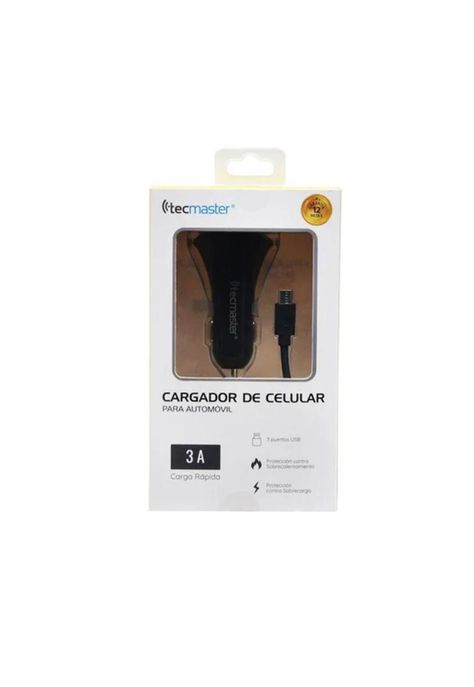 Cargador Usb para Auto Tecmaster de 3A con Carga Rapida 200508-2