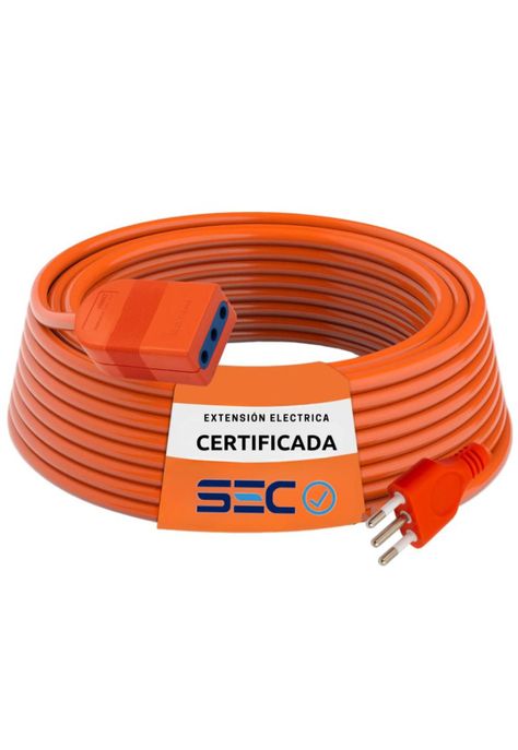 Extensión Eléctrica 15 Metros SEC XT49/ 2500W/ 10A Naranjo-0