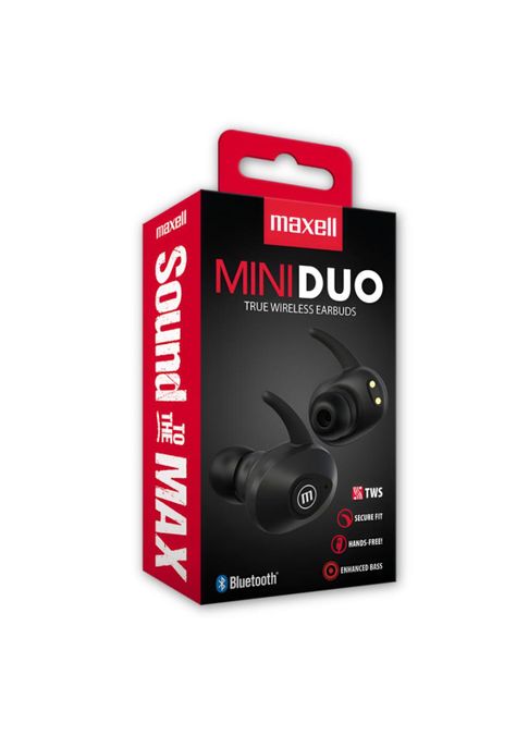 Audífonos Maxell Mini Duo TWS Bluetooth Black Limit Edition-0