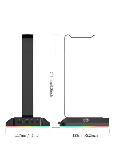 Soporte de Audífonos Full RGB Multimedia 7.1 + Puertos USB-2