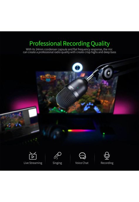 Microfono Razer Seiren Pink Mini Ultra Quart Condensador-2