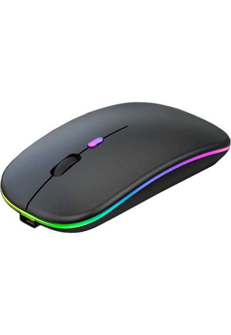 Mouse Inalámbrico Dual Bluetooth + USB 2G Recargable RGB BK-1