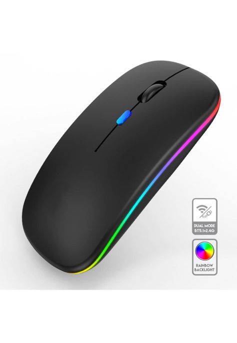 Mouse Inalámbrico Dual Bluetooth + USB 2G Recargable RGB BK-6