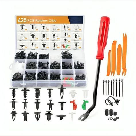 Set 460 Clips Broches Puerta Parachoque Auto Tapabarro Reten-1