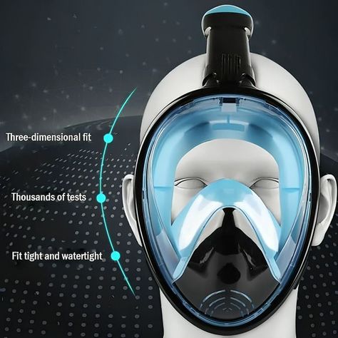 Máscara Snorkel Fullface Buceo Antiniebla Con Soporte Gopro-3
