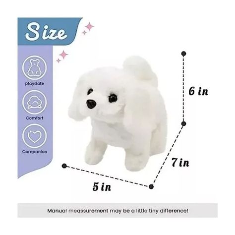 Perrito Blanco Camina y Mueve la cola. Tiene sonido, trae un hueso de accesorio-3