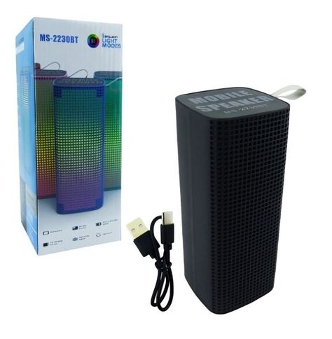 PARLANTE RECARGABLE MOD MS2230 BLUETHOOTH CON LUZ RGB NEGRO-0