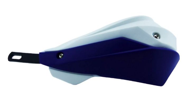 PROTECTOR DE MANILLAR PARA MOTO BASE METAL NEGRA SET X 2 PCS AZUL/BLANCO-0