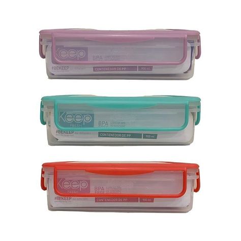 HERMETICO PP 900ML RECTANGULAR ROJO-1