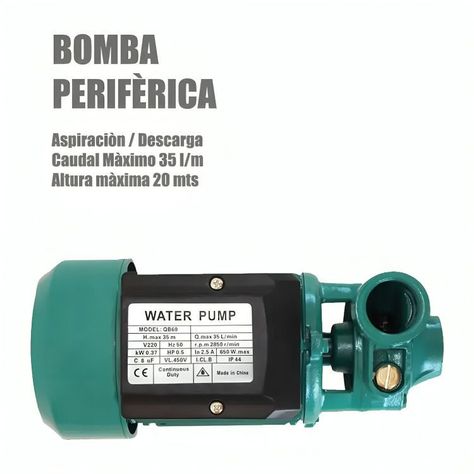 Bomba De Agua Periférica 0.5hp 35l/min Qb60 220v-2