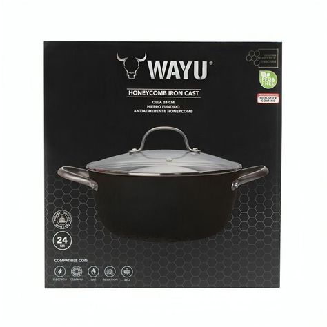 OLLA 24CM C/TAPA IRON CAST HONEYCOMB WAYU-2