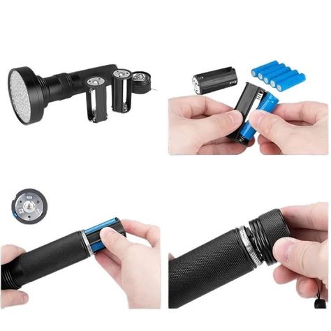 Linterna Ultravioleta 100 Led Uv Usa Pilas Múltiples Usos-1