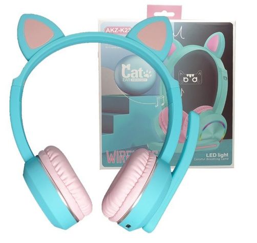 Audífonos Cat Ear Con Micrófono Y Luz Led Akz-K23 Morados-2