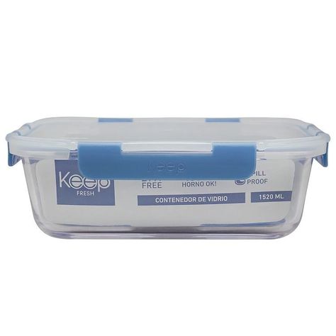 HERMETICO RECTANGULAR 1520ML GLASS KEEP AZUL-0