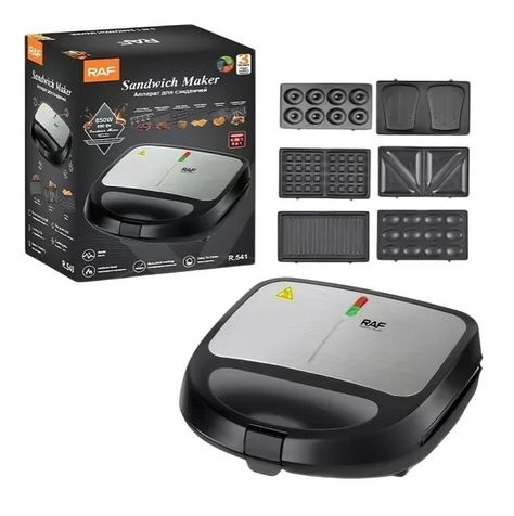 Maquina 6 En 1 Waflera Electrica Sandwichera Grill Donas R541-1