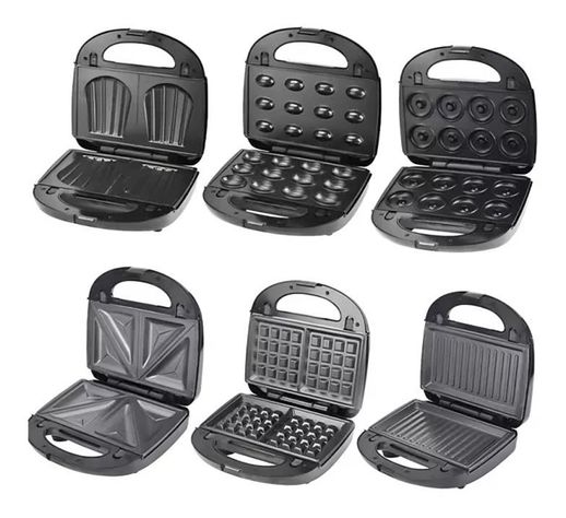 Maquina 6 En 1 Waflera Electrica Sandwichera Grill Donas R541-2