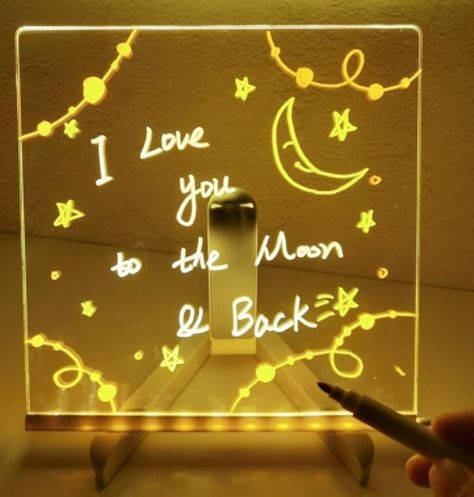 PIZARRA LED ACRILICA TRANSPARENTE CON LUZ MOD.20X30CM+7 PLUMONES CON SOPORTE-2