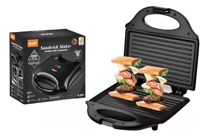 PLANCHA SANDWICHERA GRILL TOSTADOR PAN MULTIUSO RAF R207-2