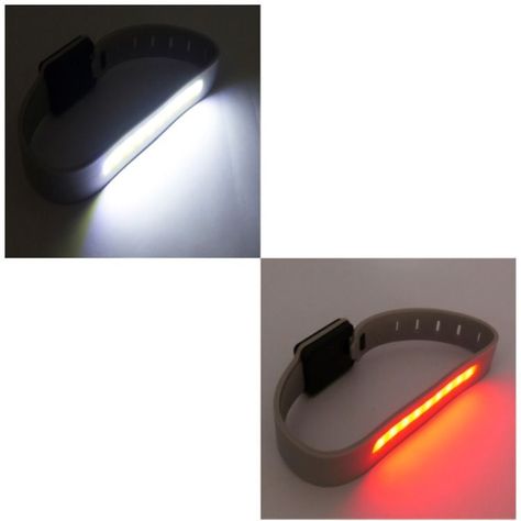 LUZ LED PARA CORRER PARA BRAZO LUZ BLANCA + ROJA USB RECARGABLE SILICONA-1
