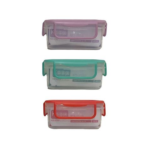 HERMETICO PP 400ML RECTANGULAR ROJO-2