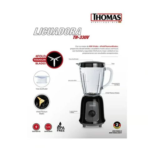LICUADORA THOMAS TH-330V NEGRA-2
