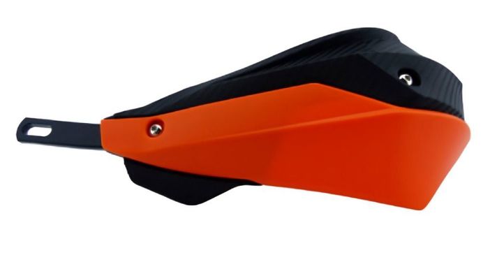 PROTECTOR DE MANILLAR PARA MOTO BASE METAL NEGRA SET X 2 PCS NEGRO/ NARANJA-0