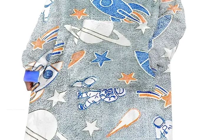 Polerón De Franela Con Capucha Para Niños Luminoso Diseños Espacial-1