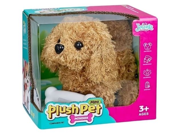Perrito Cafe Camina y Mueve la cola. Tiene sonido, trae un hueso de accesorio-0