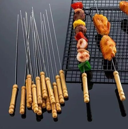 Pack x 12 Pinchos Anticuchos Brochetas Asados/ Barbacoa 30cm-1