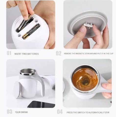 Taza Magnética Automática Acero Inoxidable Mezclador Térmico-1
