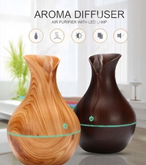 HUMIDIFICADOR MOD.JARRON FT-036C/KJR036 MADERA CON LED USB -2