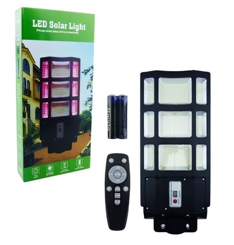 FOCO PARA POSTE SOLAR 200W CON 9 PLACAS 396 LED CON CONTROL-0