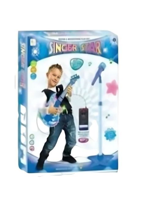 Guitarra azul con microfono pedestal modelo HD-776-0