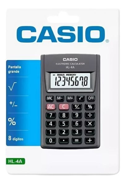 Calculadora CASIO 8 diguitos HL-4A-0