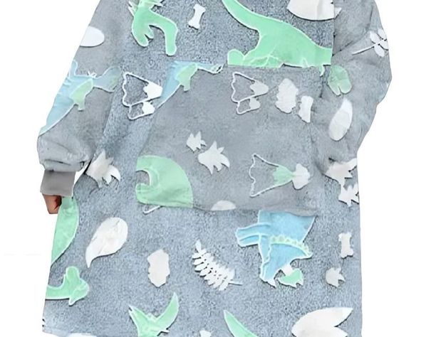 Polerón De Franela Con Capucha Para Niños Luminoso Diseños Dinosaurio-1