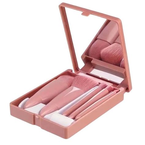 Set 5 Brochas De Maquillaje Con Estuche Espejo-0