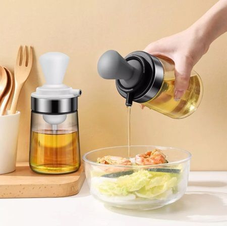 Dispensador Aceite Vidrio 2 En 1 Con Brocha Silicona-2
