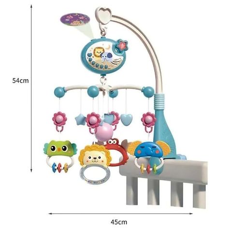 Movil Infantil  Musical con proyección de imagen Celeste (698-84)-2