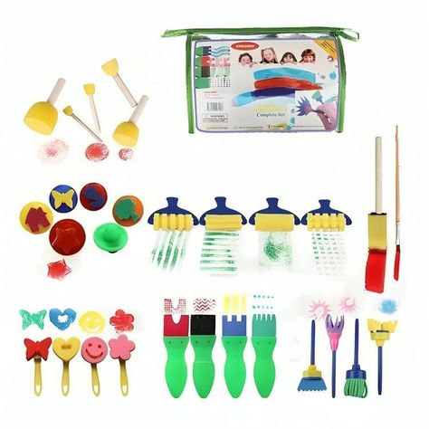 Set 29 Esponja Cepillo Brocha Pincel Para Pintar/pintura Arte-0