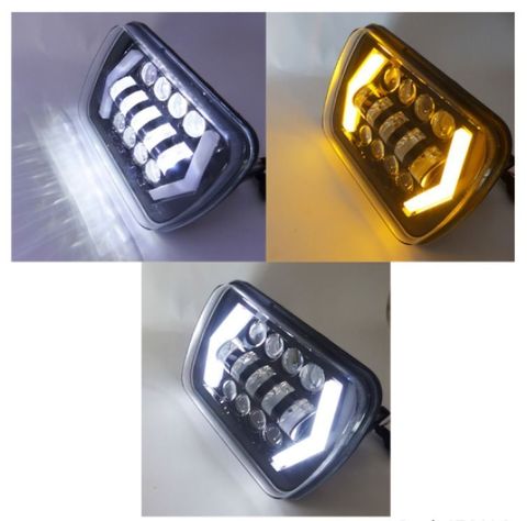 FOCO DELANTERO RECTANGULAR H-4 DUO COLOR 12/24V MEDIDA: 6 X 7 PULG X 1 PCS-3