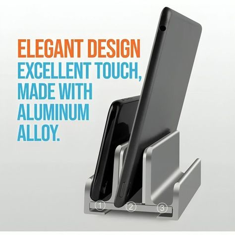 Soporte Base Vertical Aluminio Para Notebook Smartphone-3