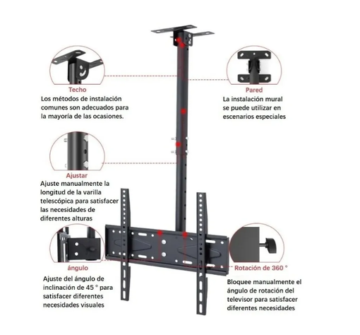 Soporte Tv Techo O Pared Ajustable Base 26 A 60-6