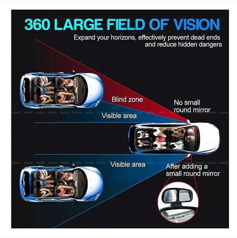 Par Espejo Lateral Retrovisor Punto Ciego Doble Ajustable-5